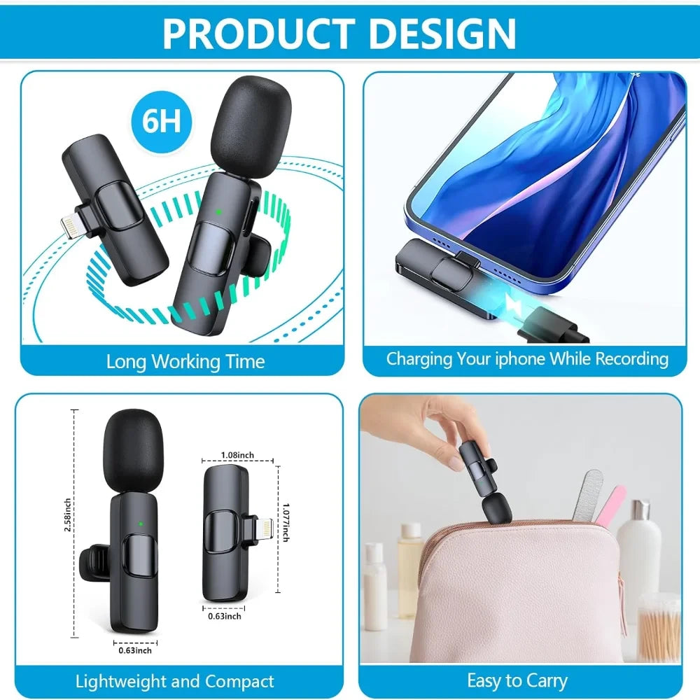 Wireless Lavalier Vlogging Microphone Set